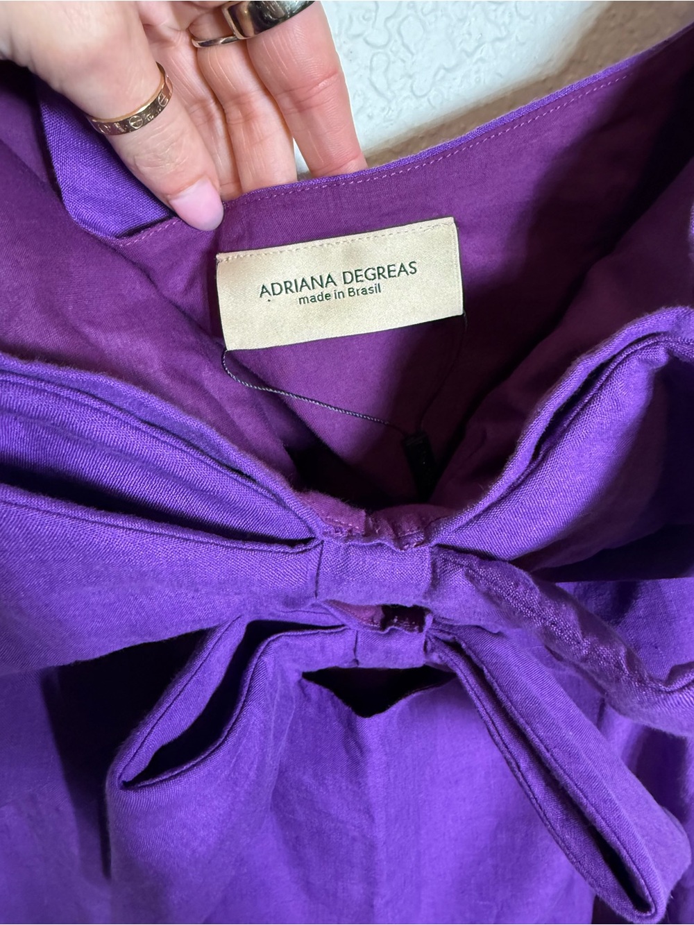 Adriana Degreas fantasy Strapless Purple Midi Dress with Double Bow Cutouts - Picture 7 of 8